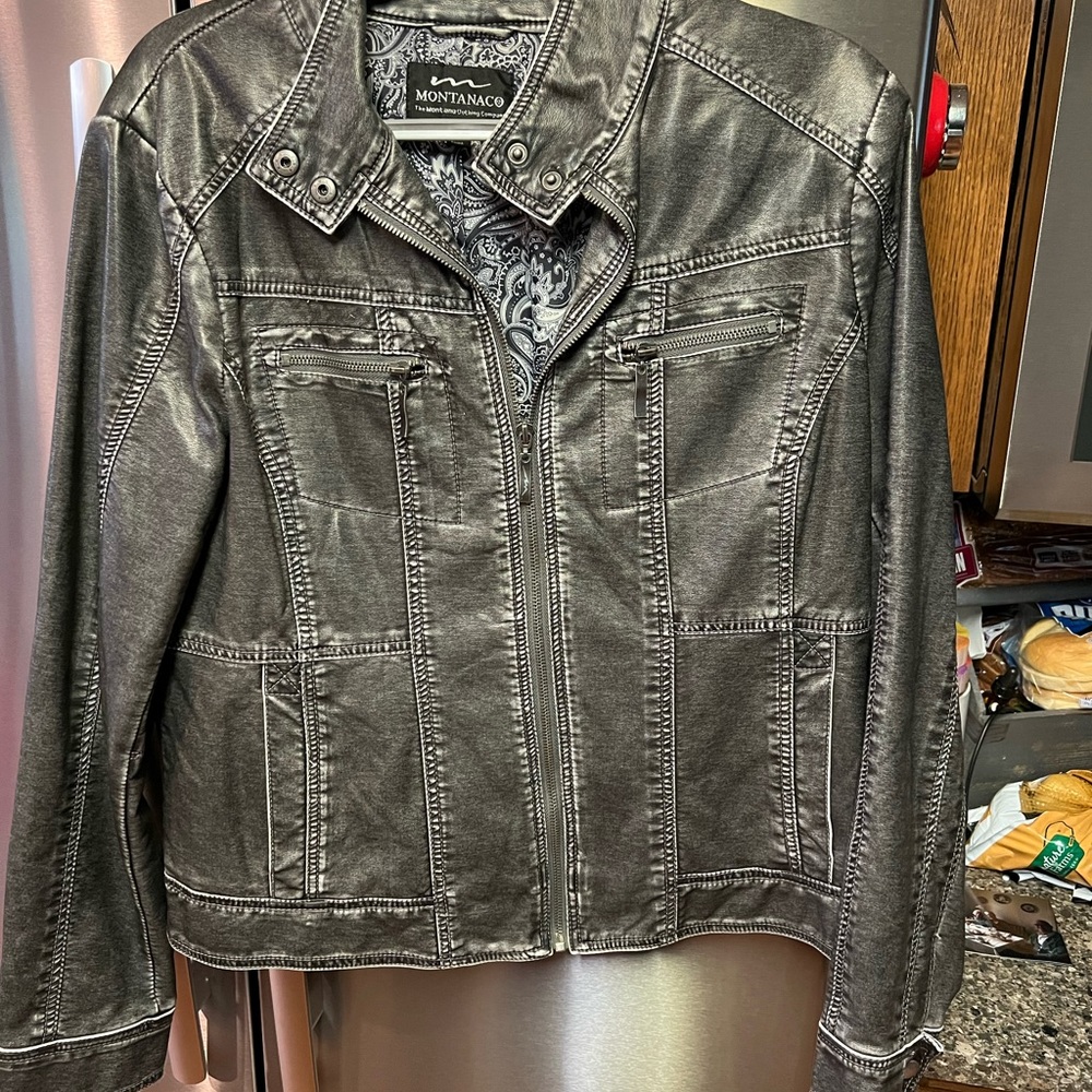 Montanaco pleather new charcoal jacket